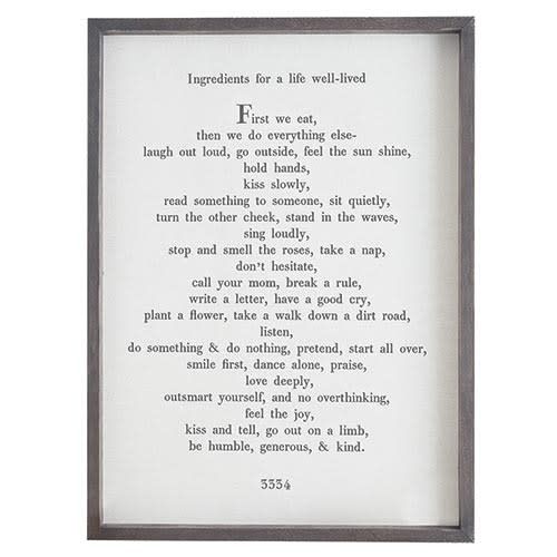 First We Eat -Framed art