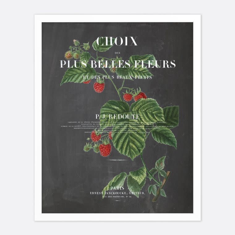 Vintage Chalkboard print - Raspberry 10x12