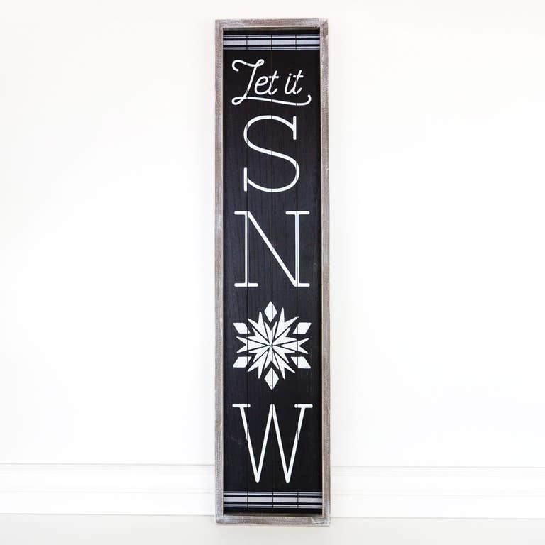 Let It Snow Wooden Sign 10x46
