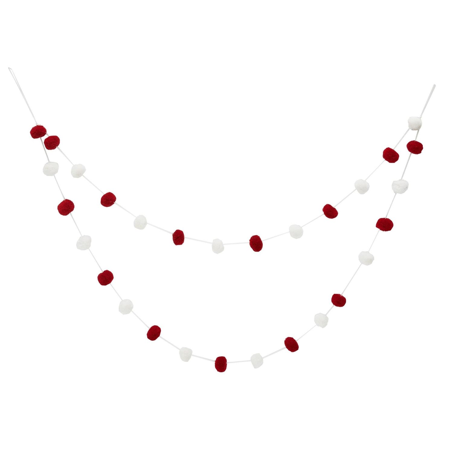 carol &amp; frank Christmas Ruby &amp; White Pompom Garland