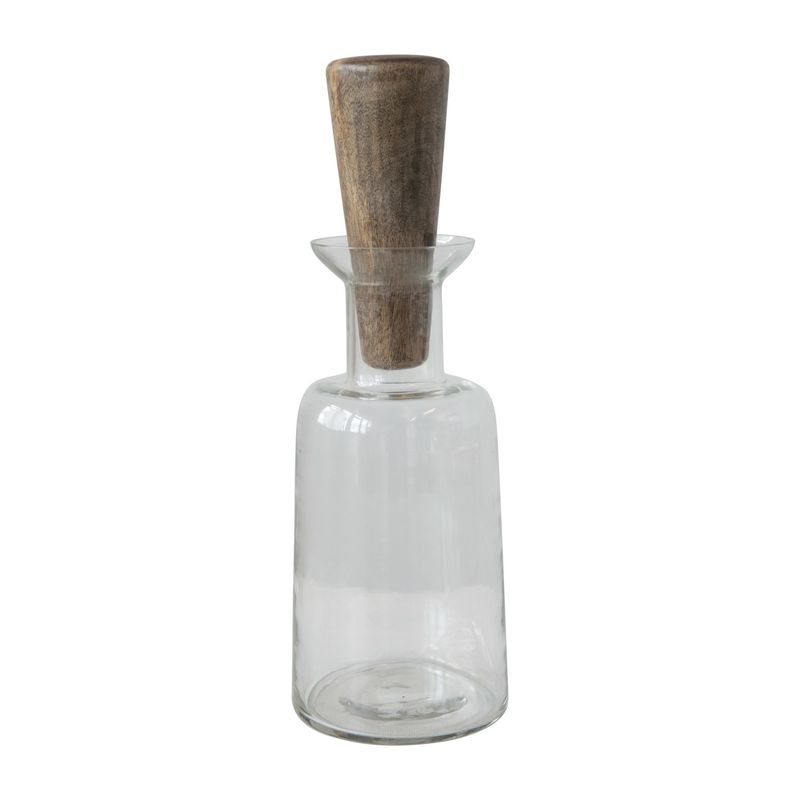 Glass Decanter with Mango Wood Stopper