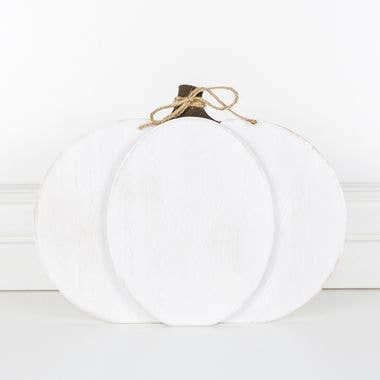 Chunky Wood Pumpkin white - s