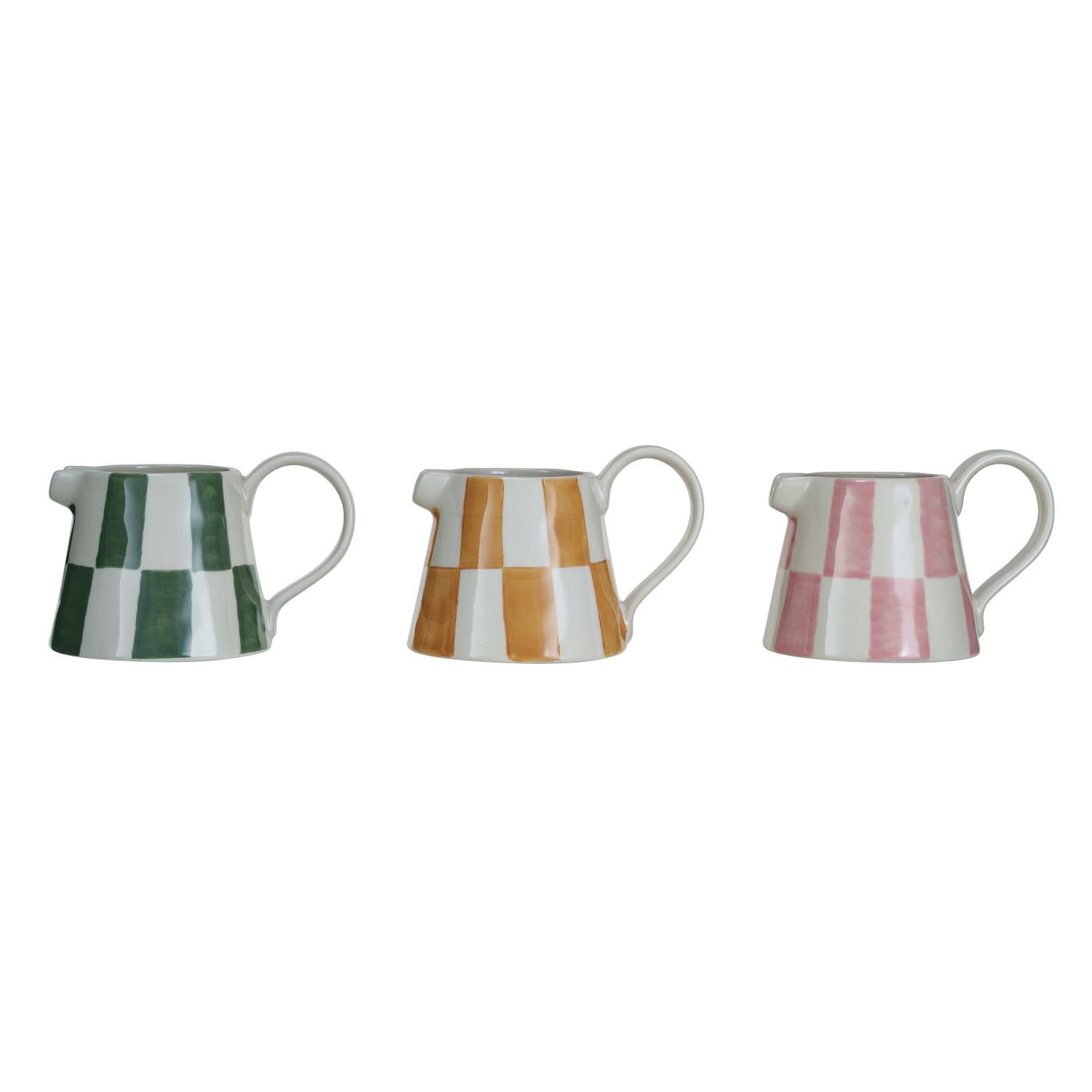 6 oz. Hand-Painted Stoneware Creamer, 3 Colors