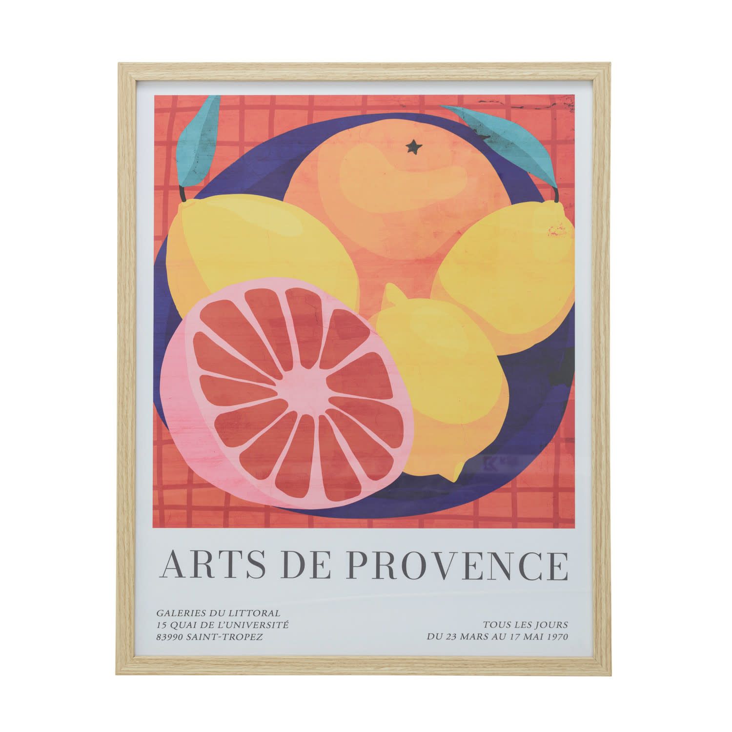 MDF &amp; Glass Framed Wall Décor w/ Fruit