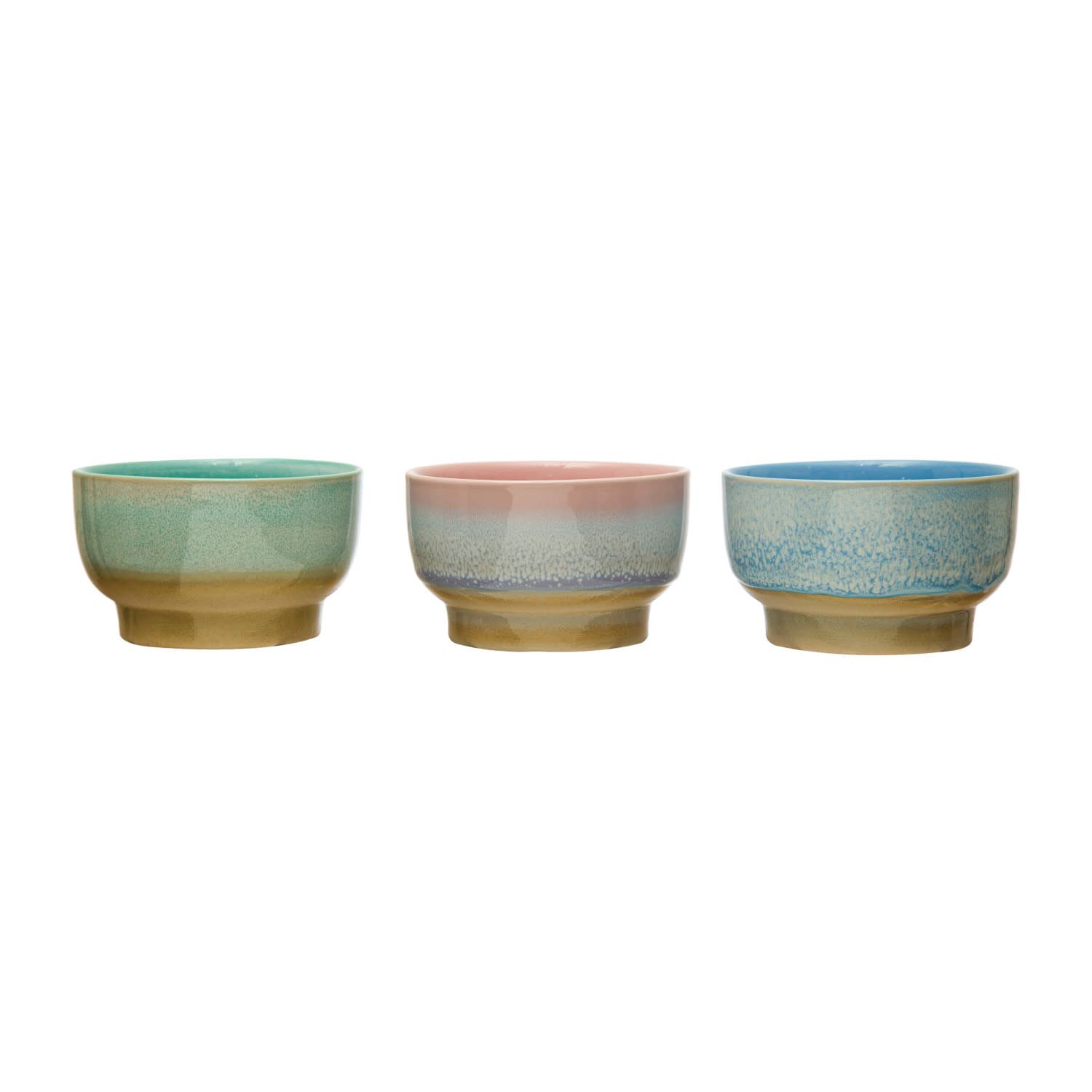 Stoneware Bowl, Reactive Glaze, 3 Colors