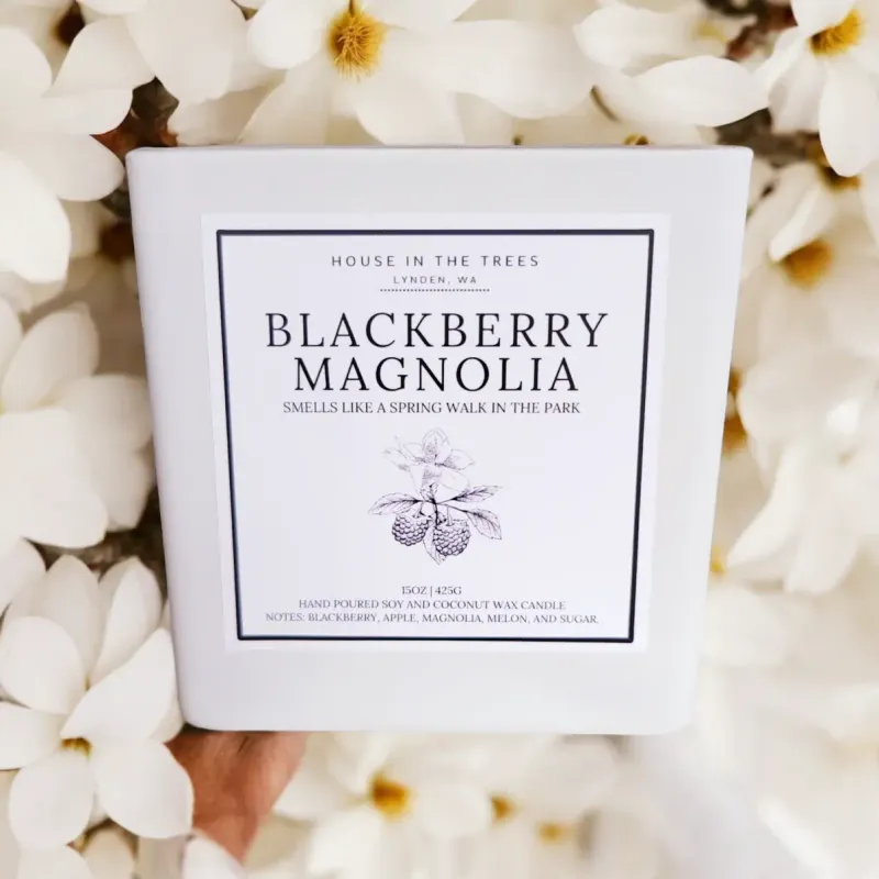 Blackberry Magnolia 15 oz Soy Candle