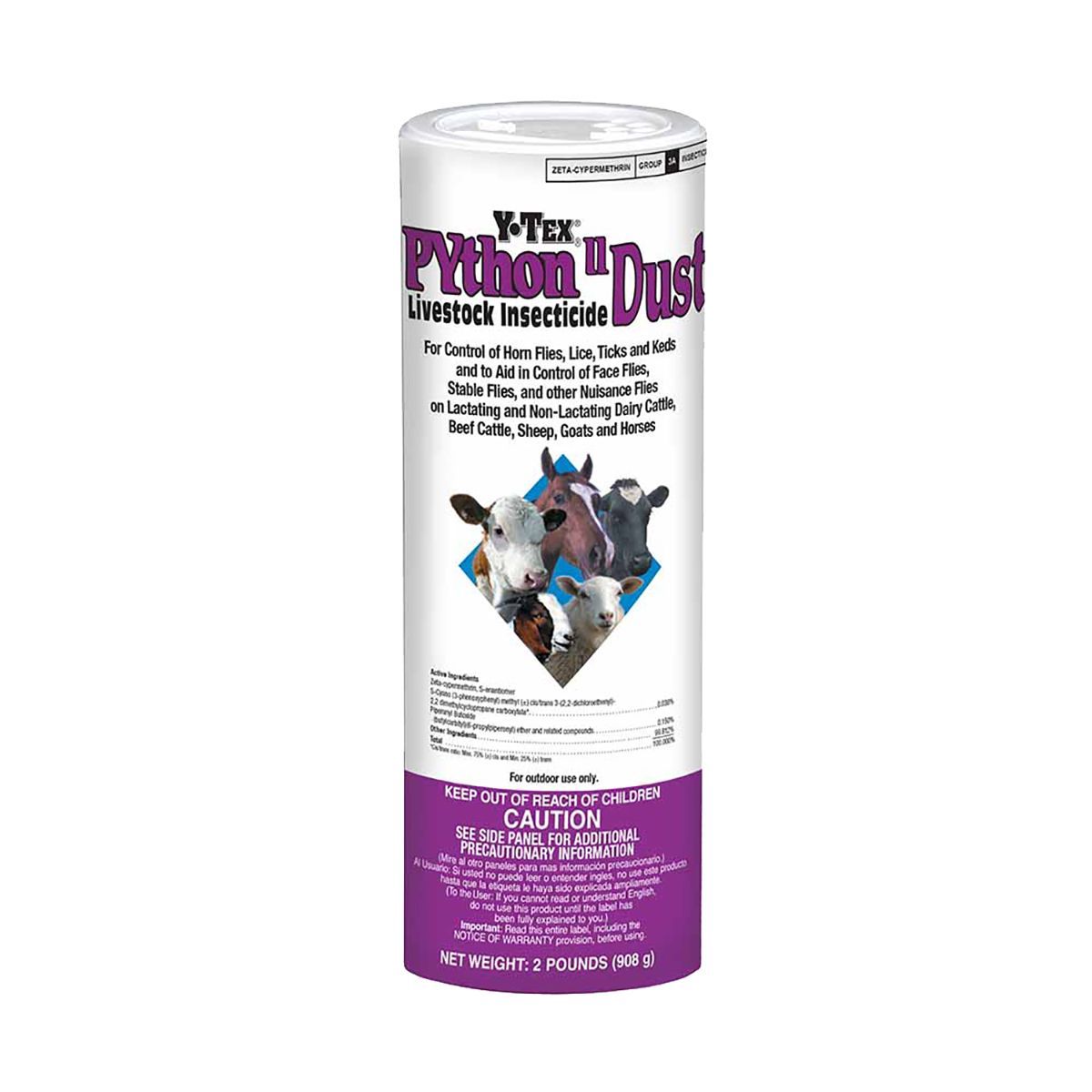 Python II Livestock Instecticide Dust, Size: 2lb