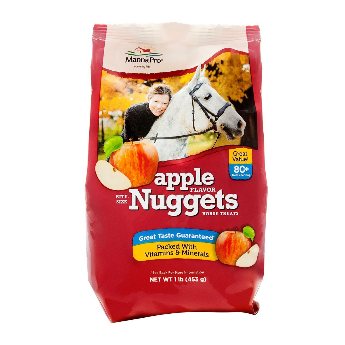 Manna Pro Nuggets Horse Treats, Flavor: APPLE, Size: 1 LB