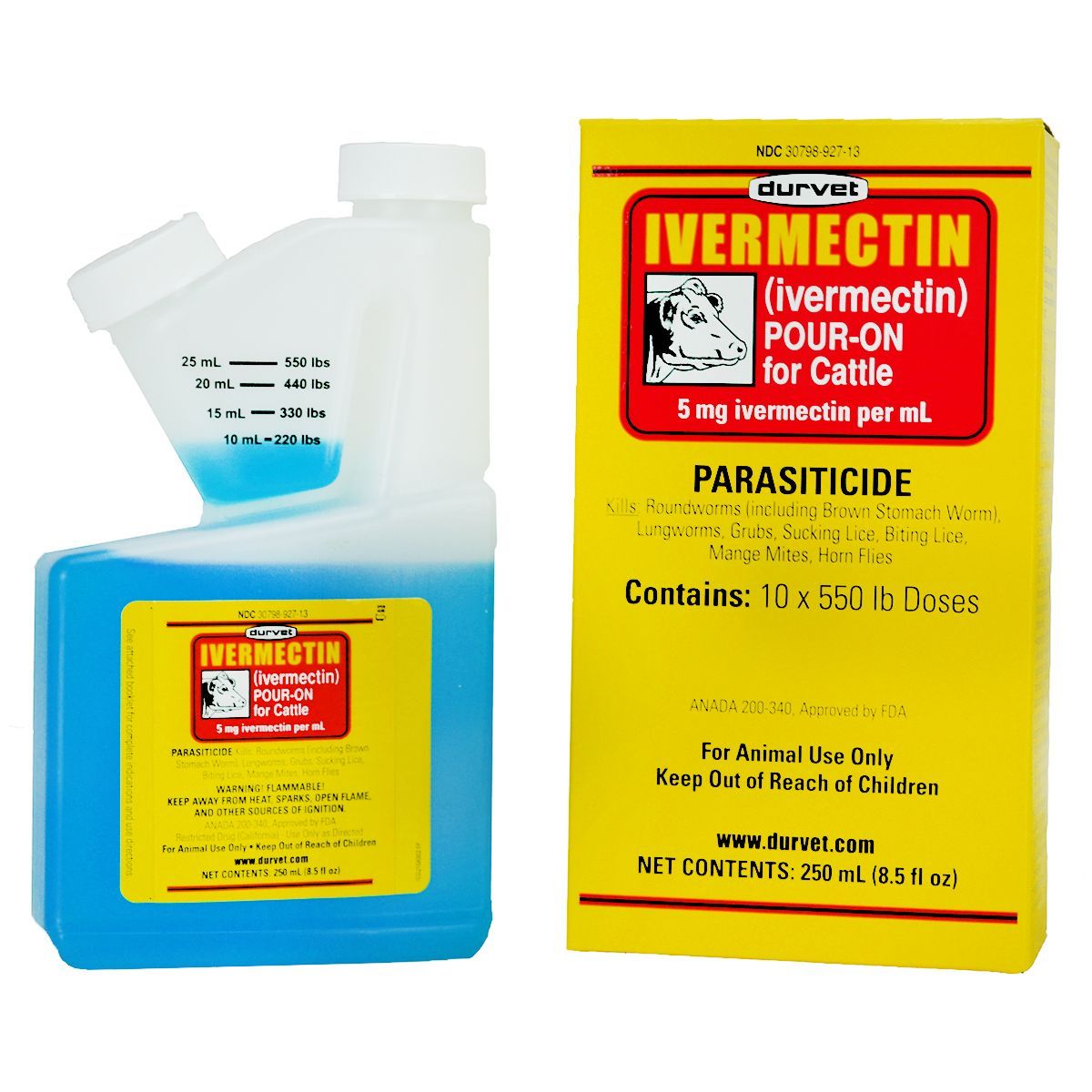 Ivermectin Pour-On Dewormer for Cattle, Size: 250 ML