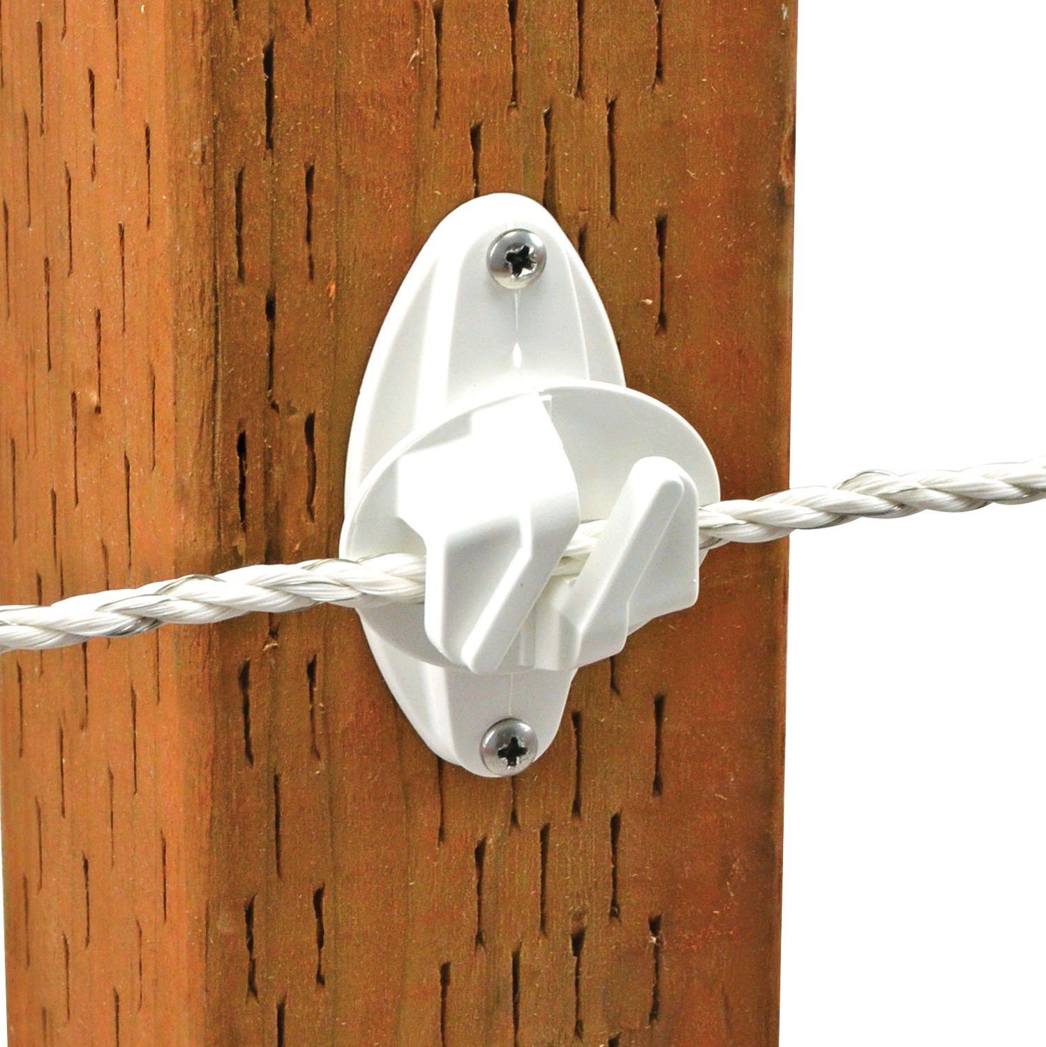 Powerfields Wood Post Claw Insulators, Color: White