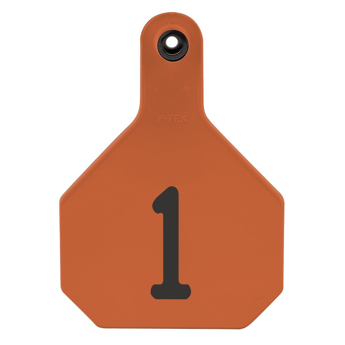 Ear Tag 4* Orange Numbered, Options: Orange 4* 01-25