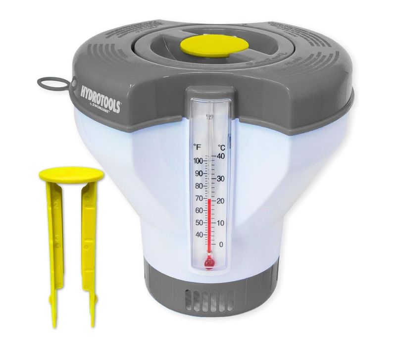 FLOATING CHEM DISPENSER w THERMETER &amp; TONGS
