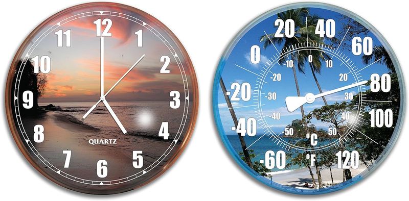 CLOCK THERMOMETER COMBO WALL