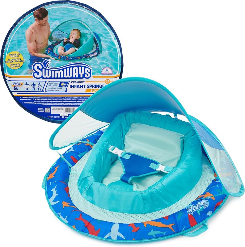 SPRING FLOAT INFANT SEAT w CANOPY 3-9MO