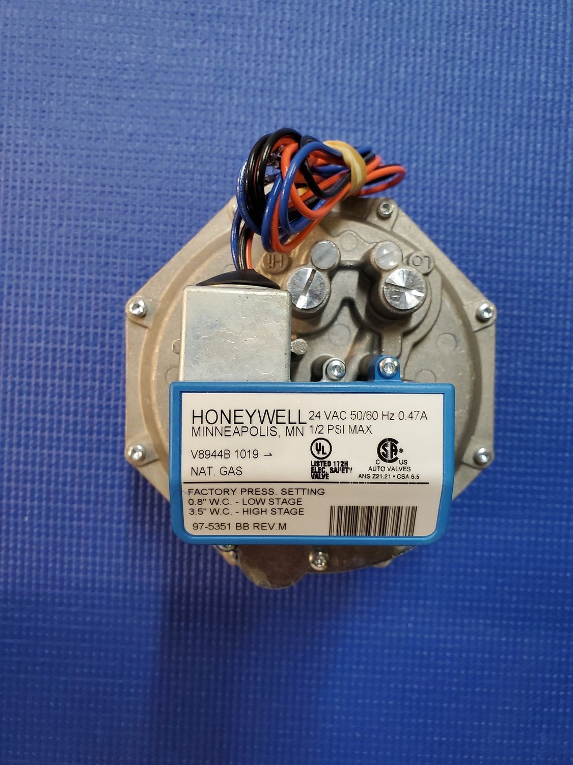 LCD 1&quot; Main Gas Valve V8944B 600/750