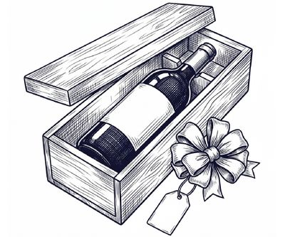 A curated gift bundle of wine and pantry goods.