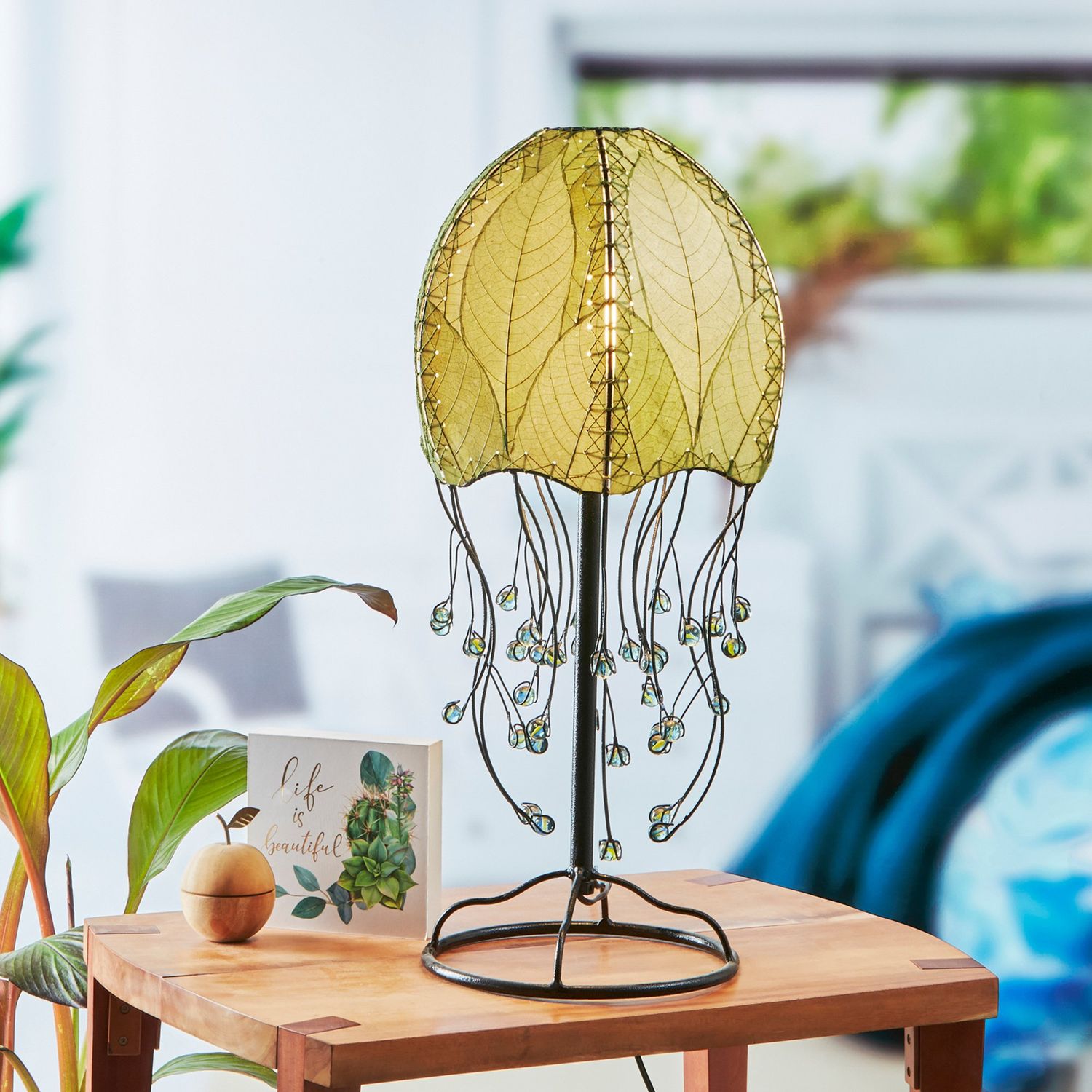 Jellyfish Table Leaf Lamp, Color: Green