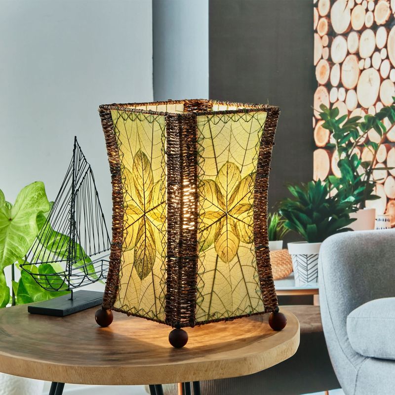 Hourglass Table Leaf Lamp, Eangee Colors: Green