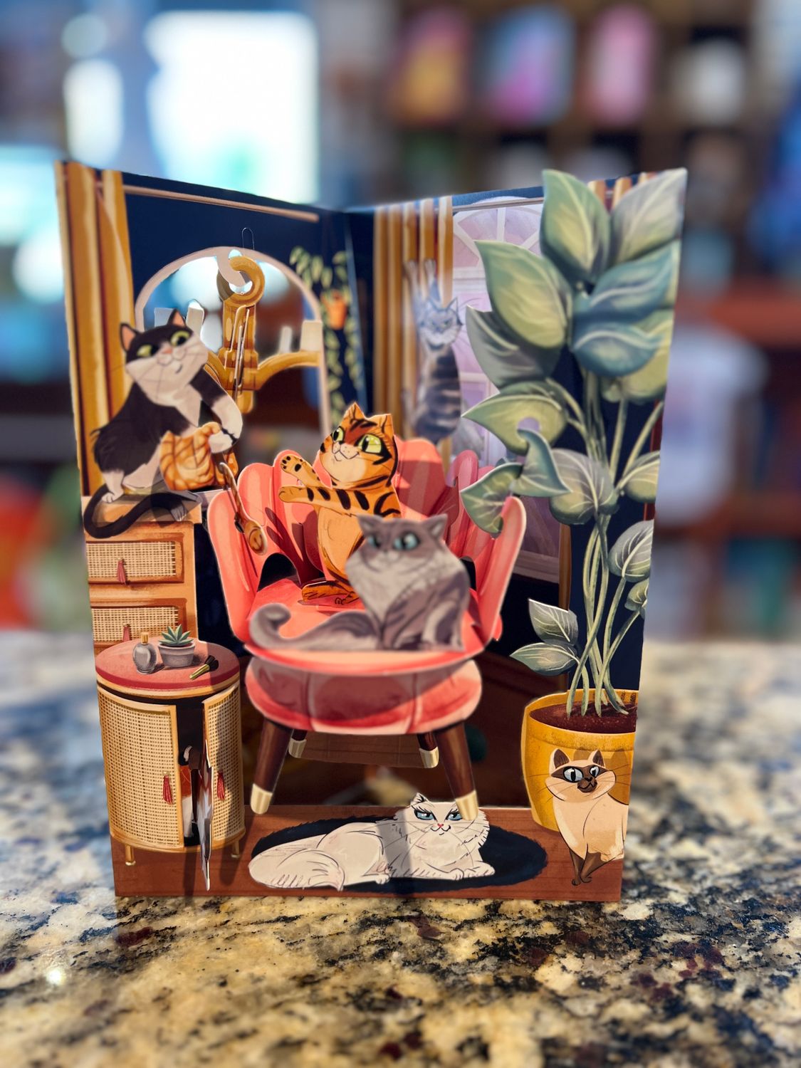 Santoro Swing Card - Lounging Cats