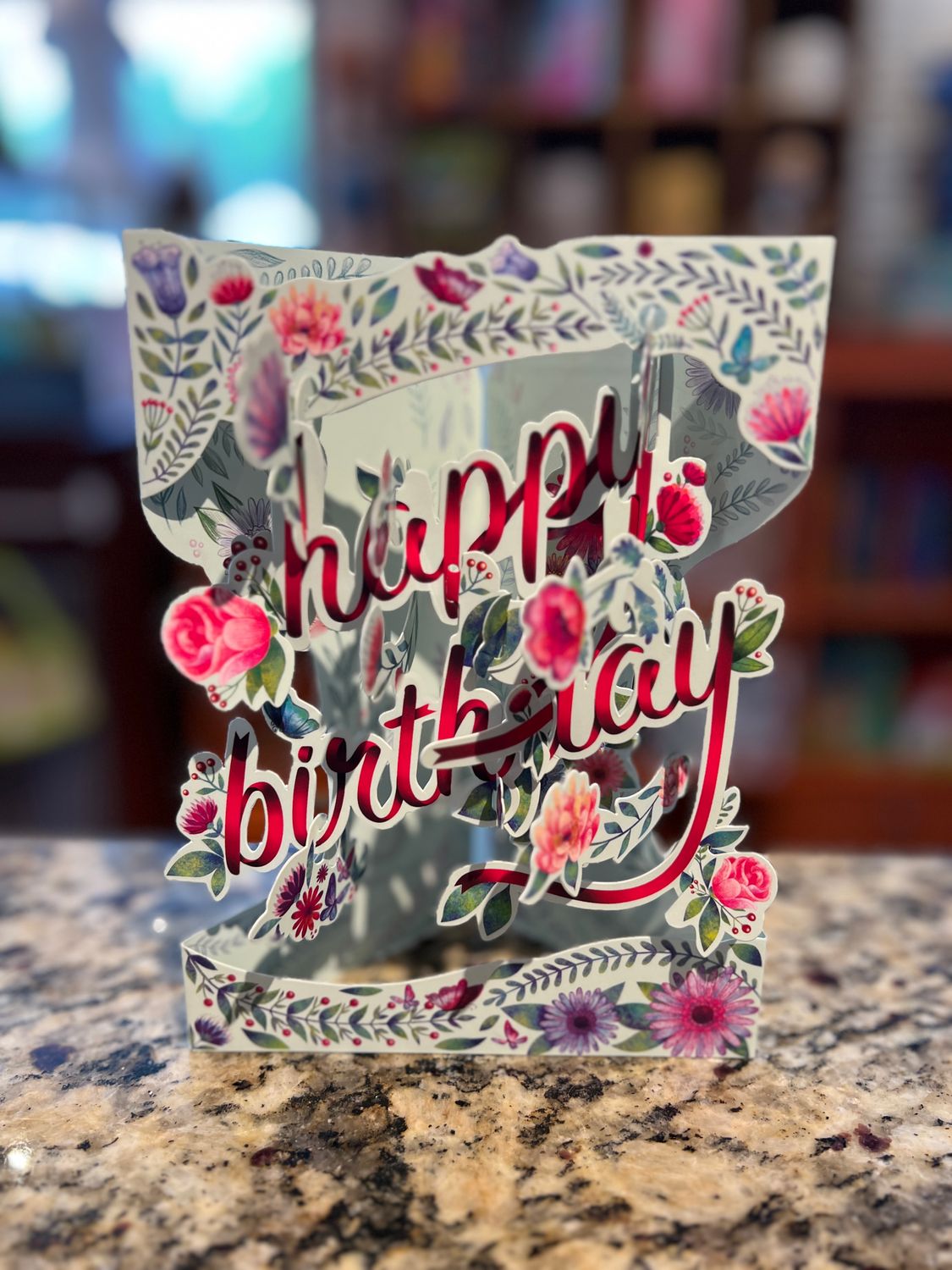Santoro Swing Card - Happy Birthday Floral