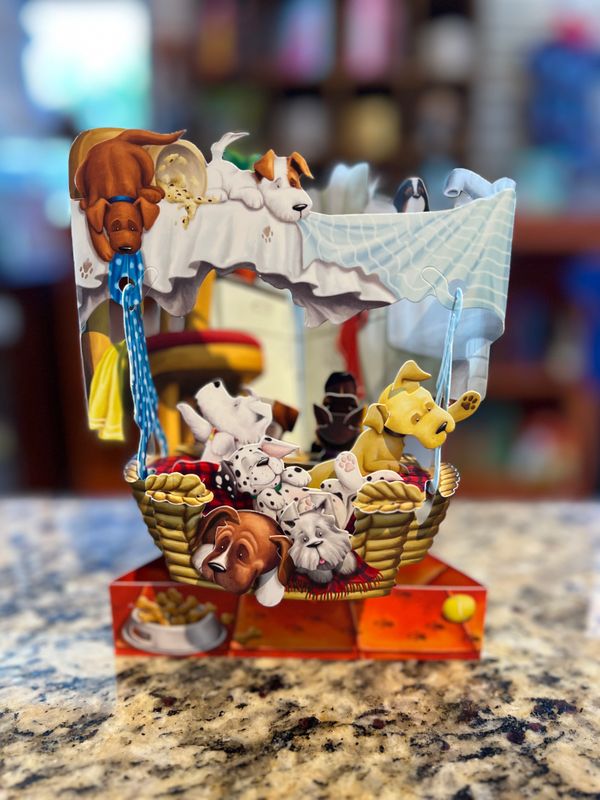 Santoro Swing Card - Puppies in Basket