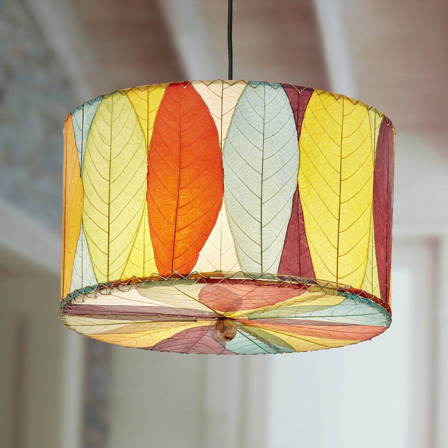 Leaf Drum Chandelier 18&quot;, Eangee Colors: Multi
