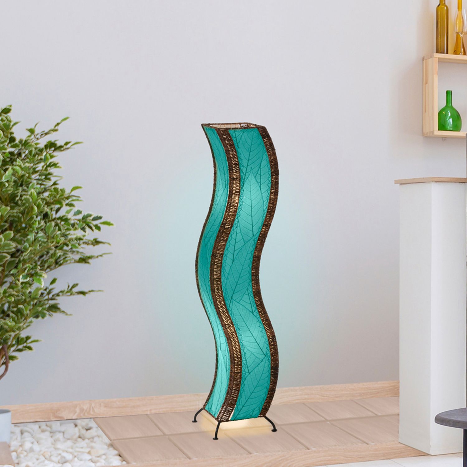Wave Large Leaf Lamp, Eangee Colors: Sea Blue