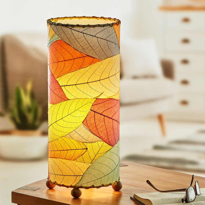 Cocoa Leaf Cylinder Table Lamp