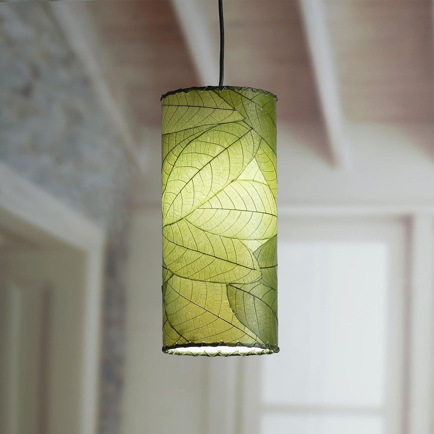 Leaf Cylinder Pendant, Eangee Colors: Green