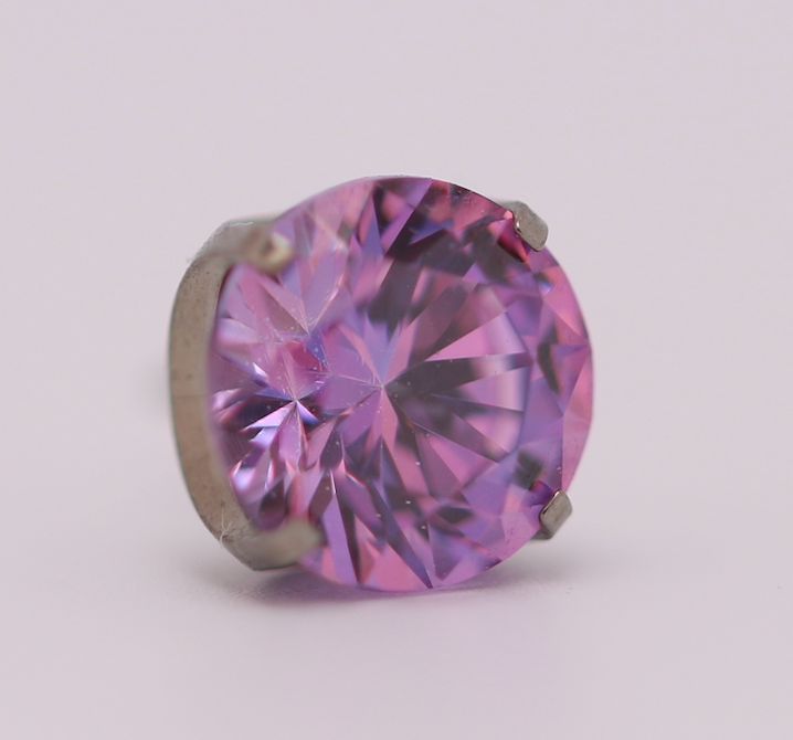 18g prong set threadless end 1.5mm fancy purple