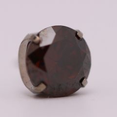 18g prong set threadless end 2mm chocolate brown