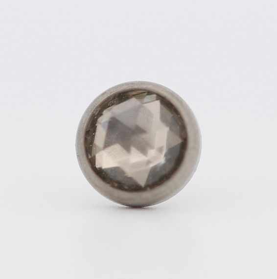 18g cabochon bezel set 2.5mm genuine rose cut white topaz