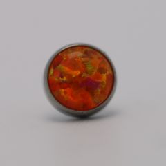 18g cabochon bezel set 2mm synthetic orange opal