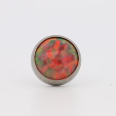 18g cabochon bezel set 3mm synthetic red opal