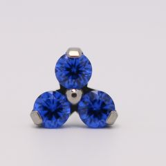 18g trinity prong 3x2mm sapphire