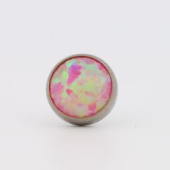 18g cabochon bezel set 2mm synthetic bubble gum  opal