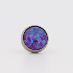 18g cabochon bezel set 2mm synthetic purple opal