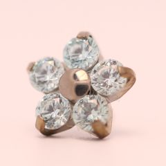 18g prong set threadless end flower 5x1.5mm frosty mint