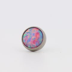 18g cabochon bezel set 4mm synthetic lavender opal