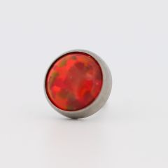 18g cabochon bezel set 2mm synthetic fire opal
