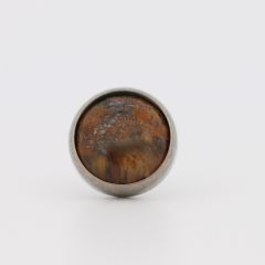 18g cabochon bezel set 4mm genuine tigers eye