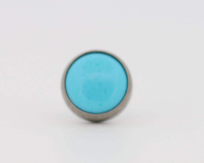 18g cabochon bezel set 2.5mm synthetic turquoise