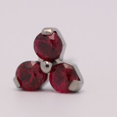 18g trinity prong 3x2mm ruby