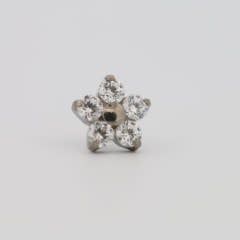 18g prong set threadless end flower 5x2mm cz