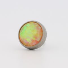 18g cabochon bezel set 3mm synthetic yellow opal