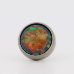 18g cabochon bezel set 4mm synthetic black opal
