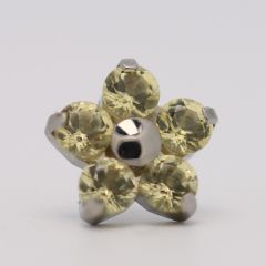 18g prong set threadless end flower 5x2mm yellow