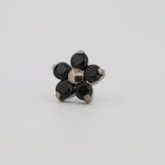 18g prong set threadless end flower 5x2mm black