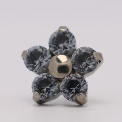 18g prong set threadless end flower 5x2mm ocean gray
