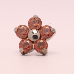 18g prong set threadless end flower 5x2mm caramel